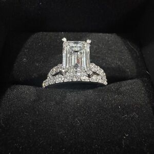 14K White Gold 4.2CTW Lab Grown Diamond Ring Set w/ IGI Report
